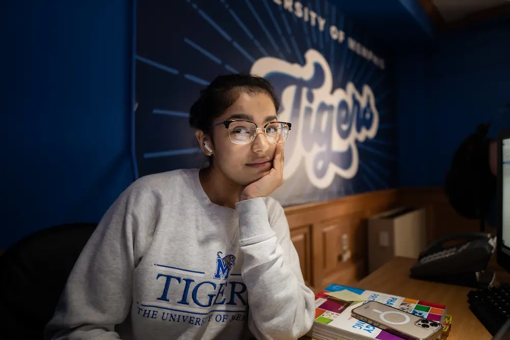 UofM student studying